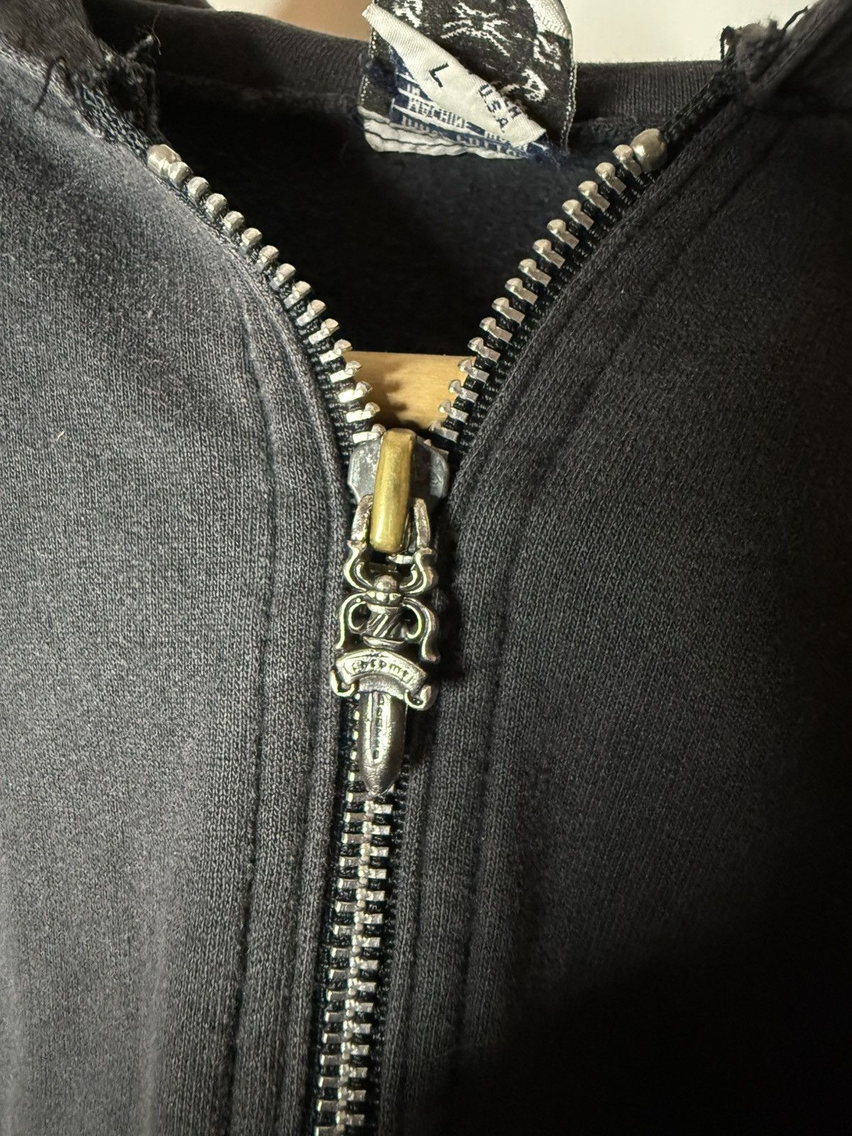 Chrome Hearts × Designer LEATHER CROSS PATCH CHROME HEARTS HOODIE Size XS / US 0-2 / IT 36-38 - 5 Thumbnail