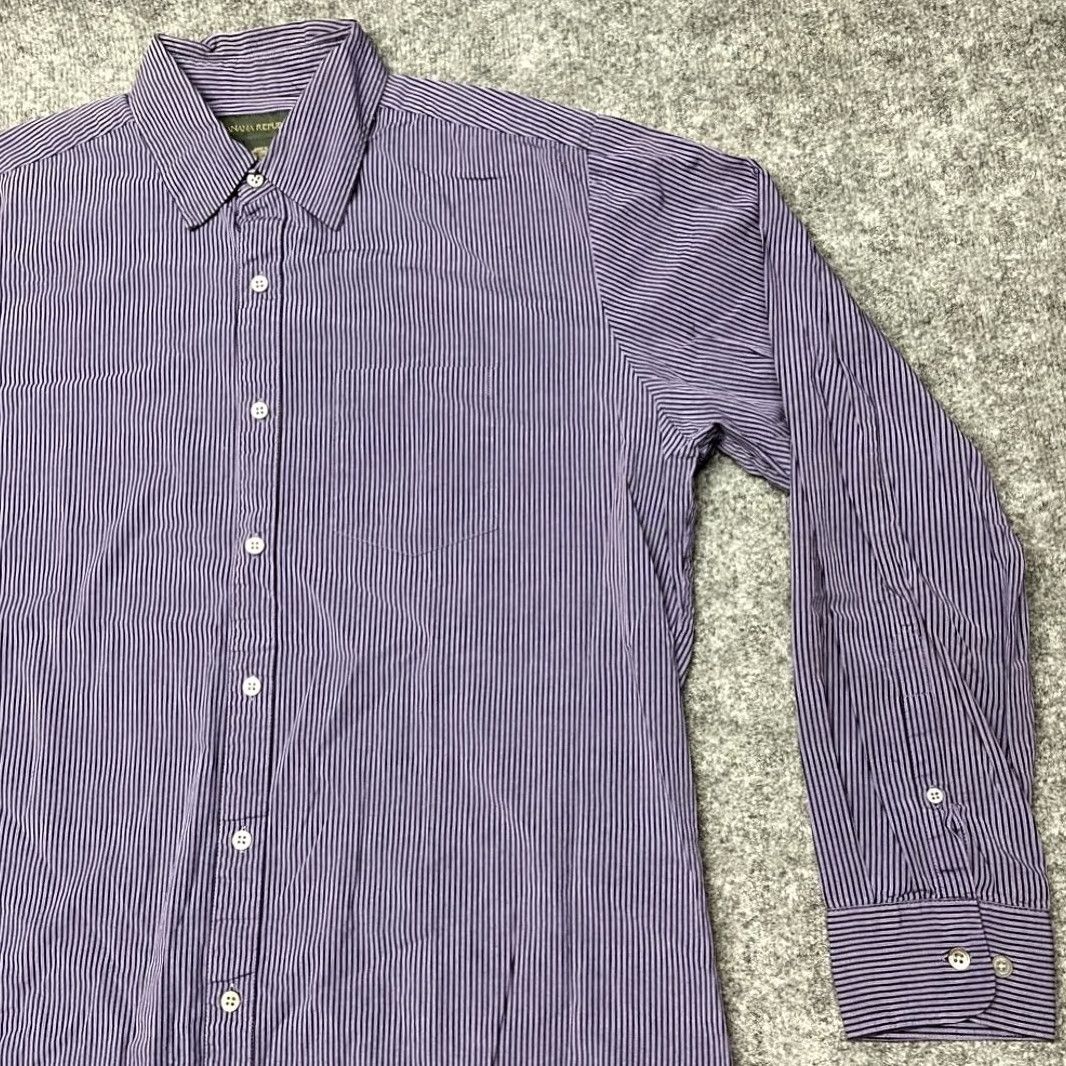 Banana Republic Banana Republic Shirt Mens L Multicolor Purple Striped Button Up Long Sleeve Size US L / EU 52-54 / 3 - 4 Thumbnail
