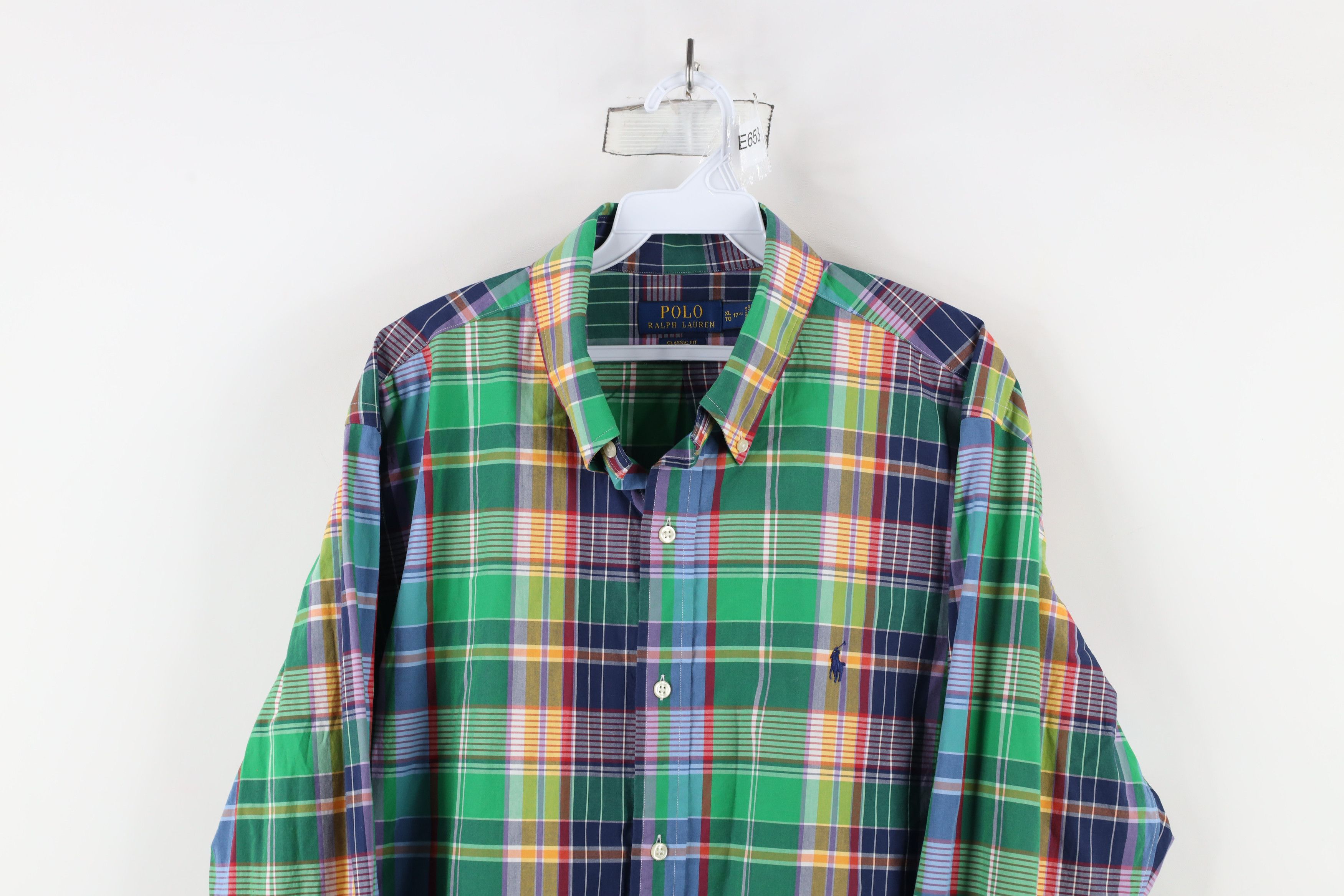 Ralph Lauren × Vintage Vintage Ralph Lauren Madras Plaid Rainbow Button Down Shirt Size US XL / EU 56 / 4 - 2 Thumbnail