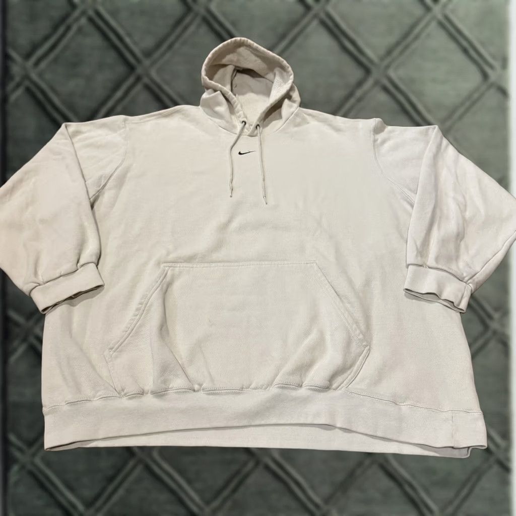 Nike Nike Vintage Marshmallow Cream Center Swoosh Hoodie Sweatshirt Silver Tag XXL Men Ivory Size US XXL / EU 58 / 5 - 1 Thumbnail