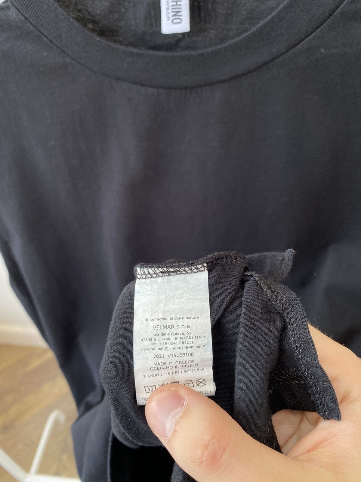 Moschino Vintage MOSCHINO UNDERWEAR Tape Logo T-Shirt Size US L / EU 52-54 / 3 - 8 Thumbnail