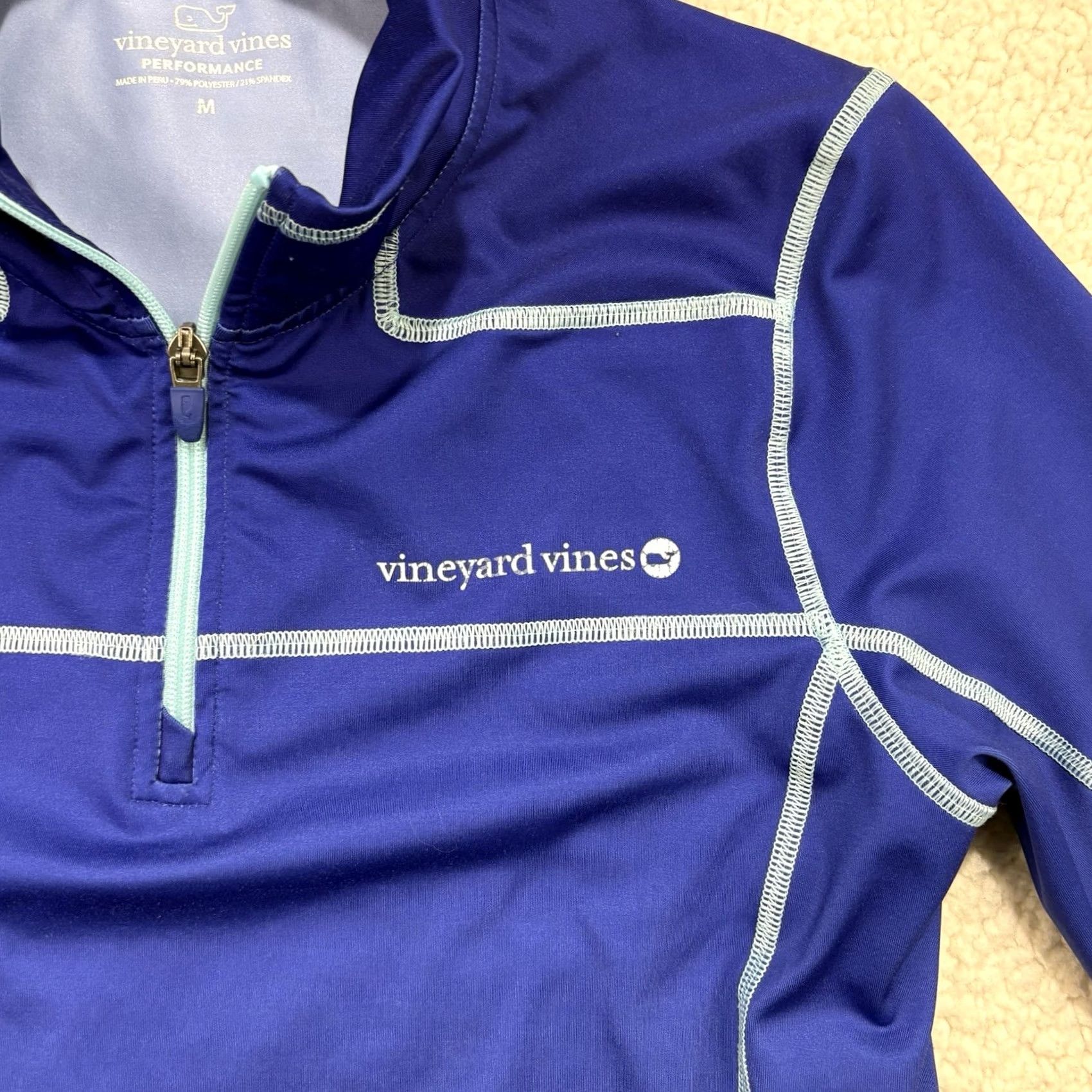 Vineyard Vines Vineyard Vines 1/4 Zip Pullover Jacket Long Sleeve Blue Women’s M Activewear Logo Classic Size M / US 6-8 / IT 42-44 - 3 Thumbnail