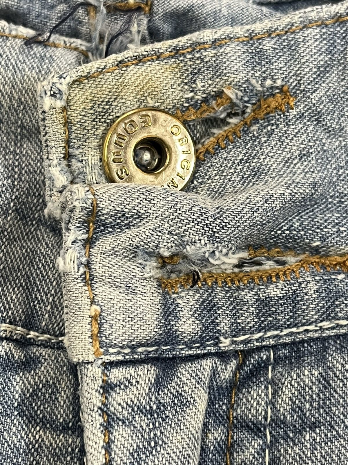 Vintage Vintage Eqoos Faded Buckle Belt Denim Size US 33 - 9 Thumbnail