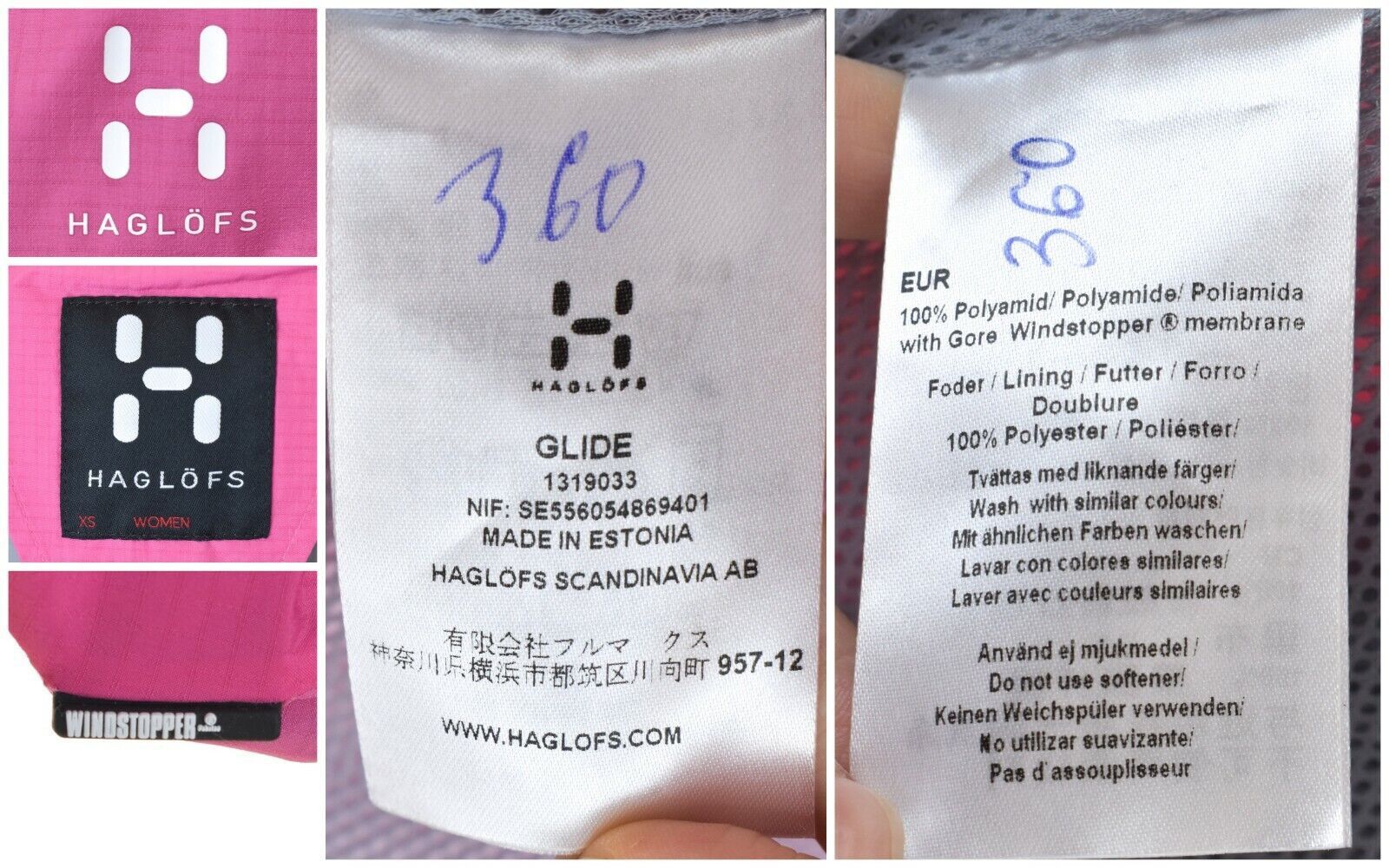 HAGLOFS Glide Gore WindStopper Jacket Membrane Hood Outdoor
