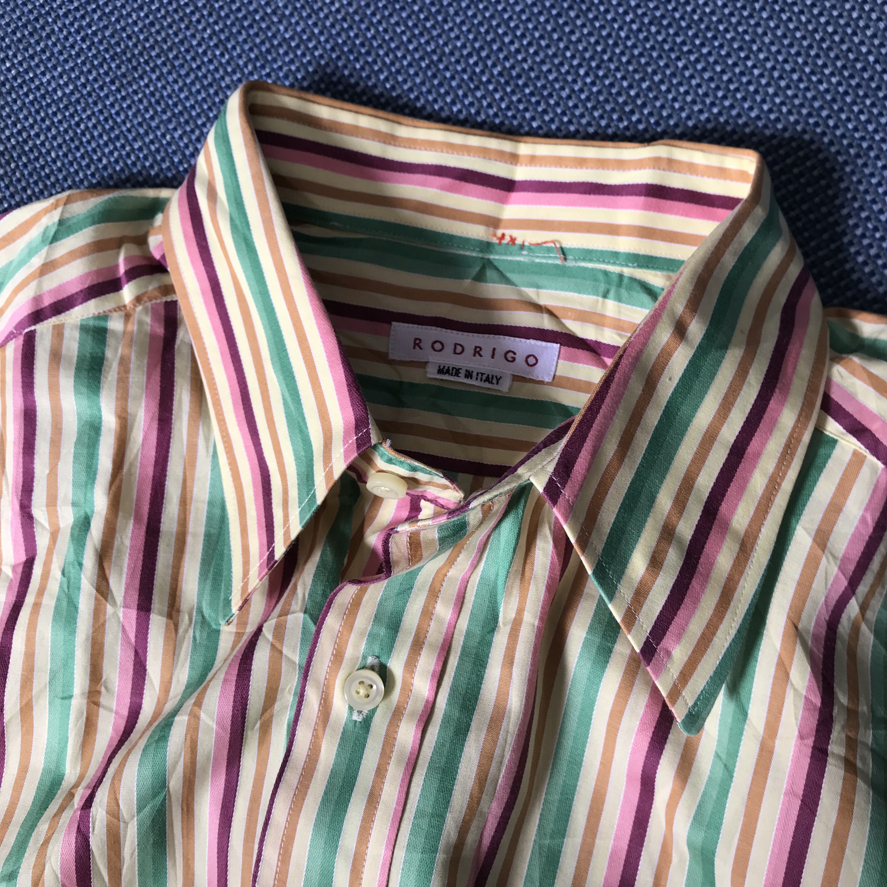 Vintage Vintage Rodrigo Made in Italy Blue Striped Cotton Men’s Size US L / EU 52-54 / 3 - 7 Thumbnail