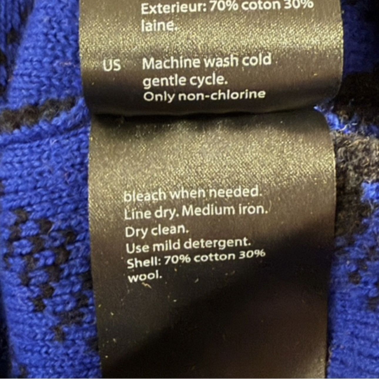 Cos COS Black/Blue Patterned Wool-Blend Sweater Vest Size Large Size US L / EU 52-54 / 3 - 7 Thumbnail