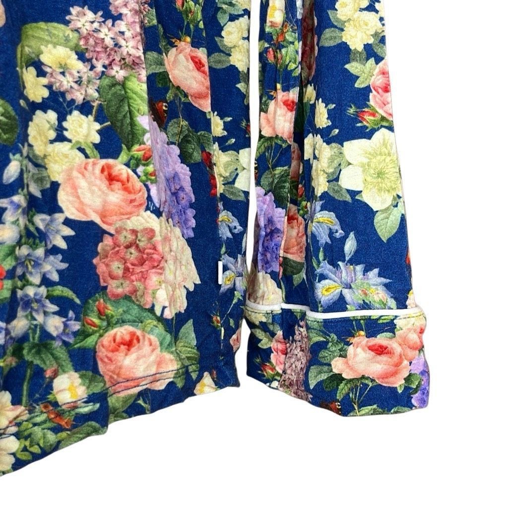 Other Posh Peanut Womens Small Blue Floral Button Down Bamboo Clas Size ONE SIZE - 4 Thumbnail