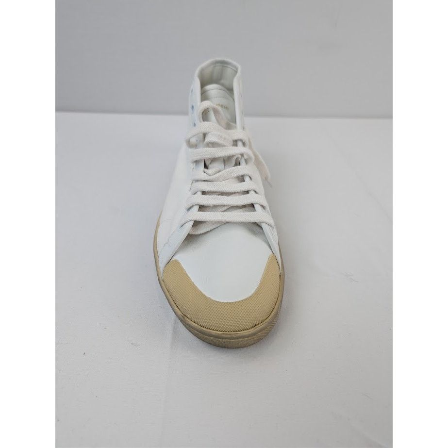 Saint Laurent Paris o1rshd1 Mid-Top Sneakers in Off-White Size US 12 / EU 45 - 14 Thumbnail
