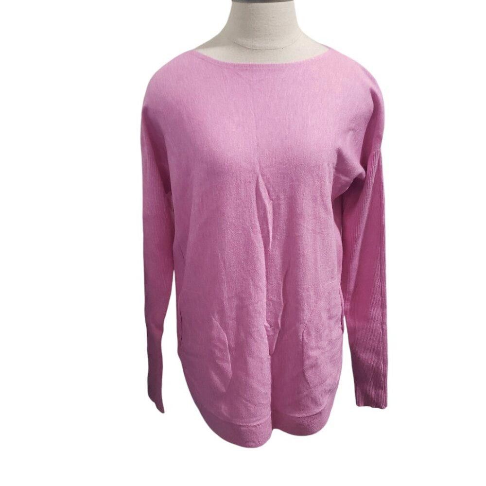 Designer CT1951 Charlie B Pink Long Sleeve Crew Neck Sweater P/S Size S / US 4 / IT 40 - 1 Thumbnail