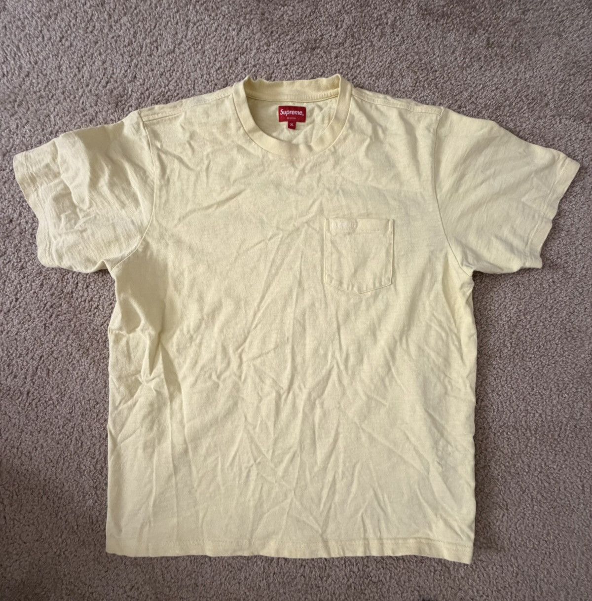 Supreme Supreme Butter Yellow Pocket T Size US XL / EU 56 / 4 - 1 Thumbnail