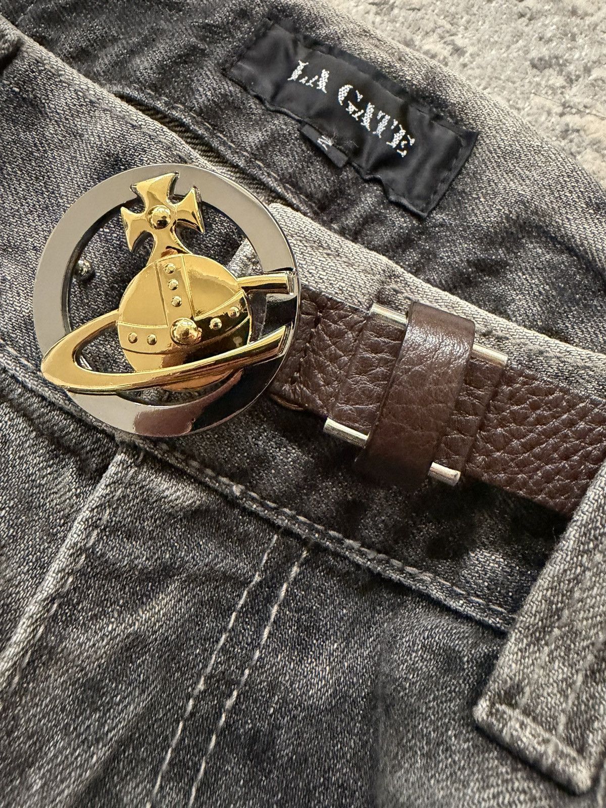 Vivienne Westwood Orb Motif Pebbled Leather Belt Size ONE SIZE - 4 Thumbnail