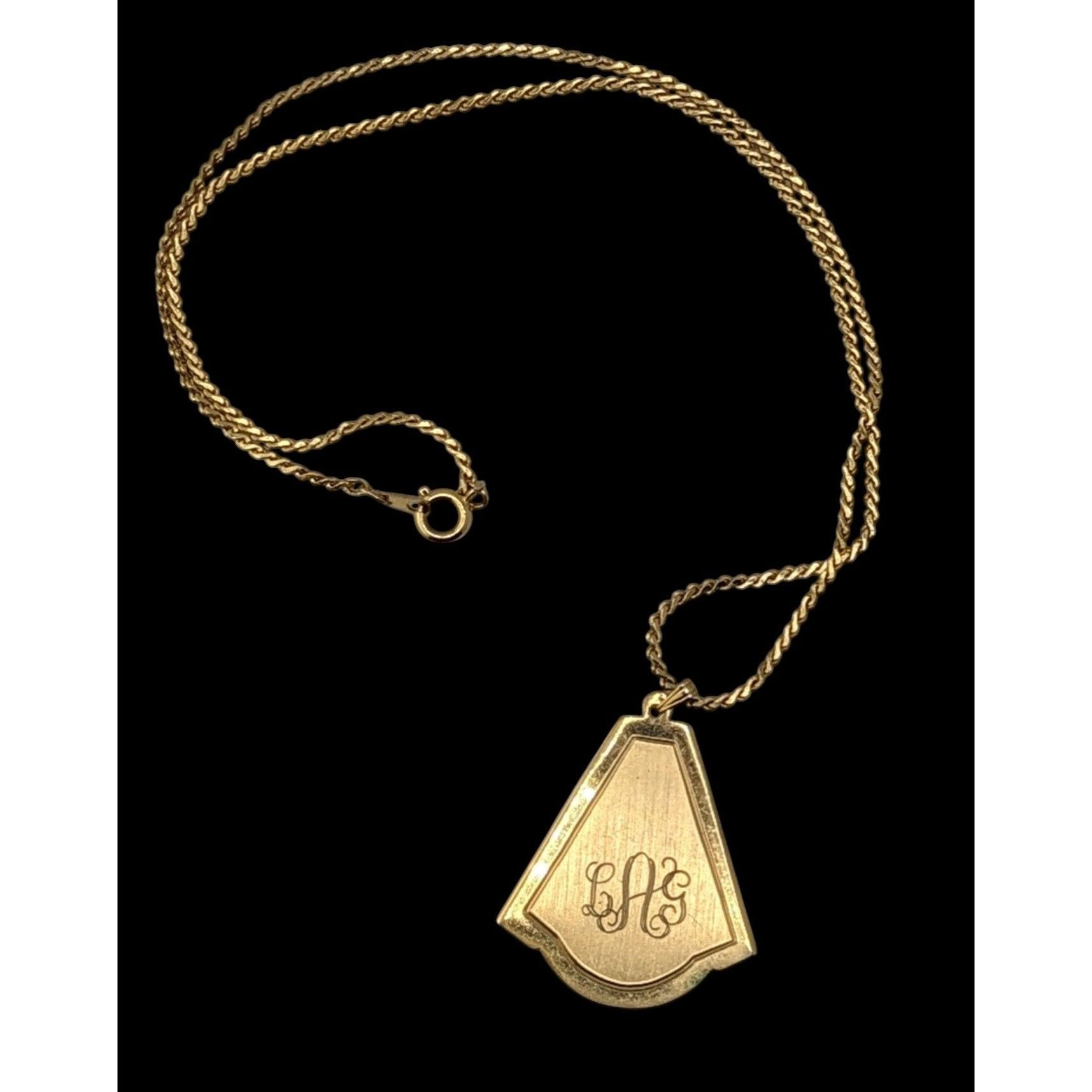 Other Vintage Art Deco Style LAG Monogram Engraved Gold-Tone Penda Size ONE SIZE - 1 Thumbnail
