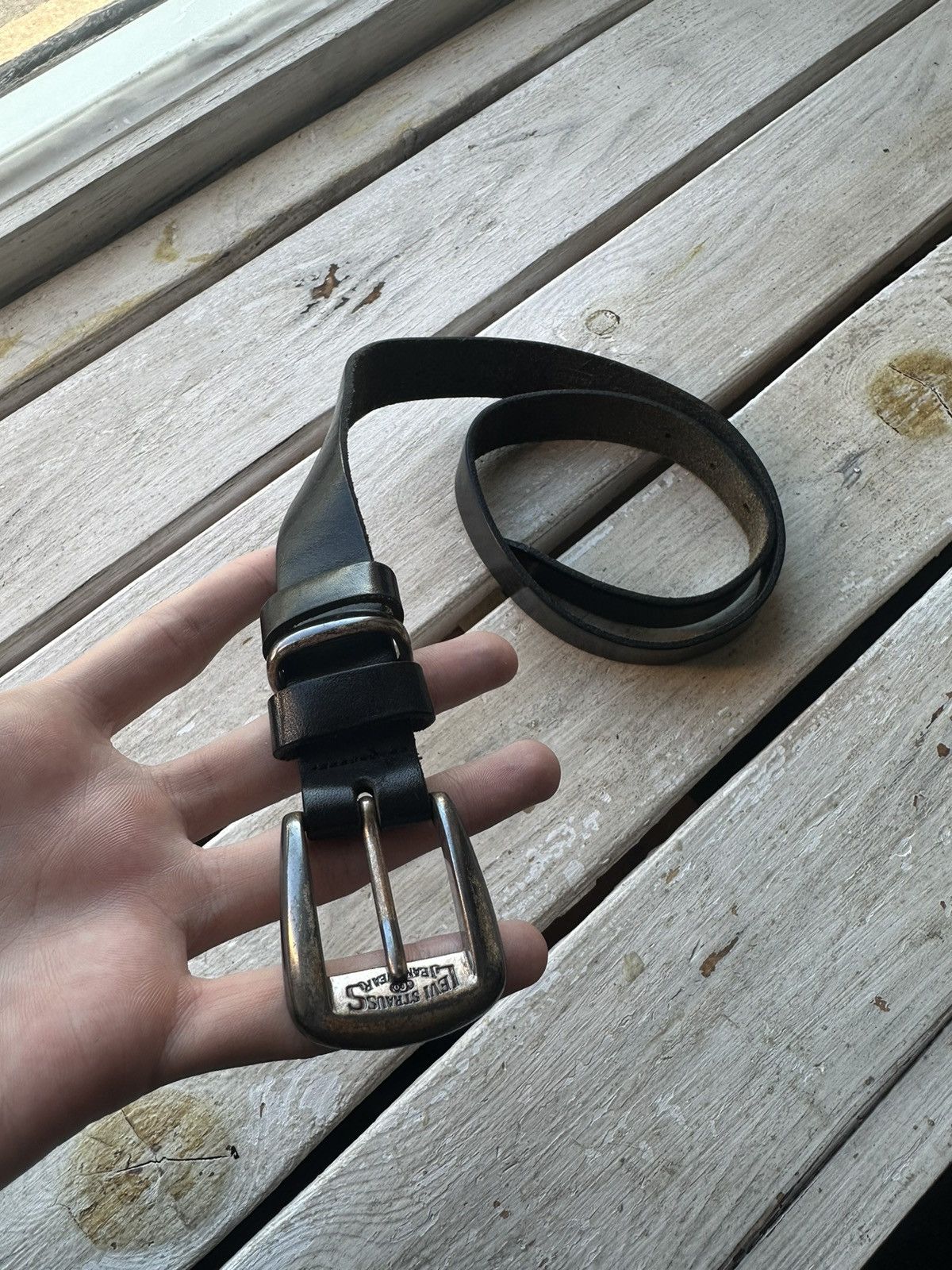 Levi's 🚨 90s LEVI’S MADE IN USA 100% leather belt VNTG RARE 90s Size ONE SIZE - 1 Thumbnail