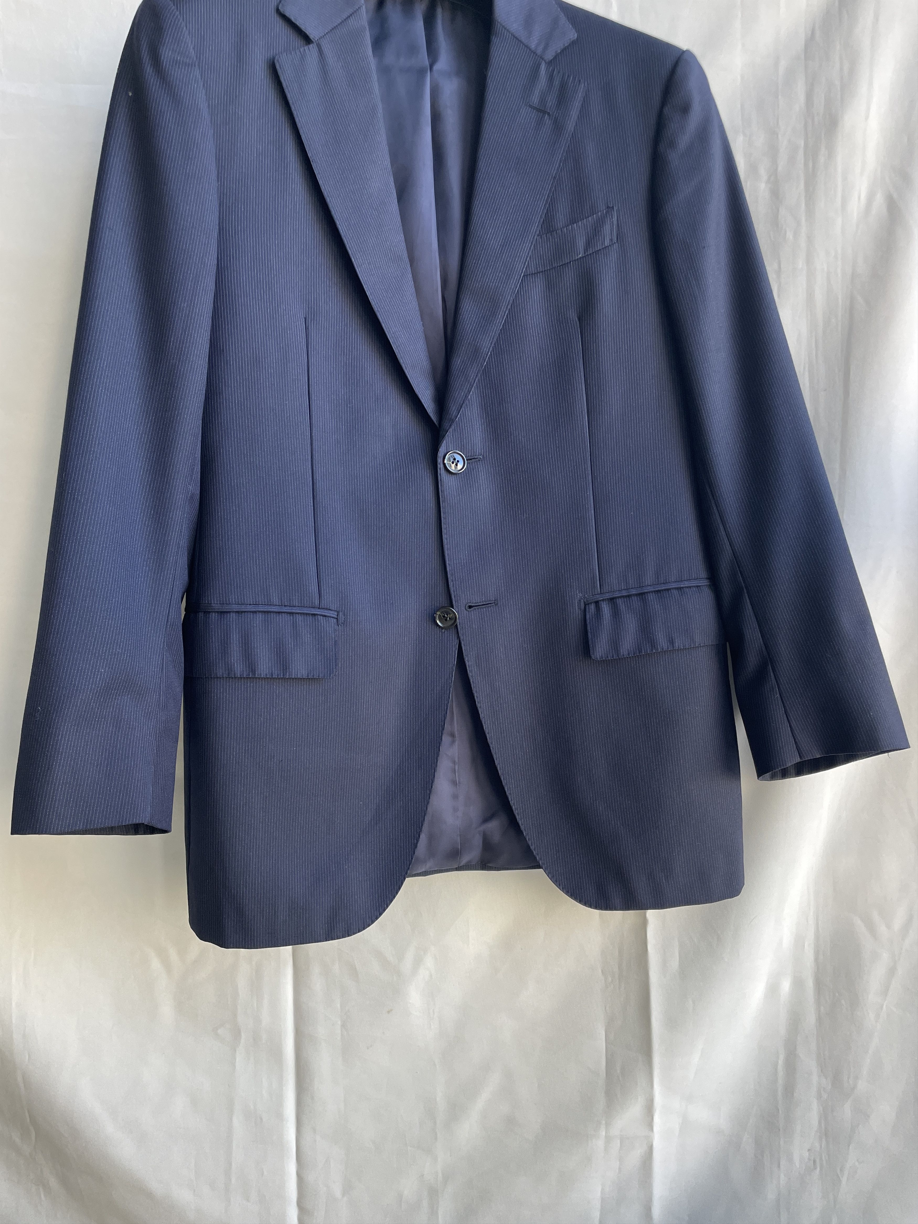Suitsupply Suitsupply Pinstripe Navy Wool Suit Jacket Blazer Size 38R - 6 Thumbnail