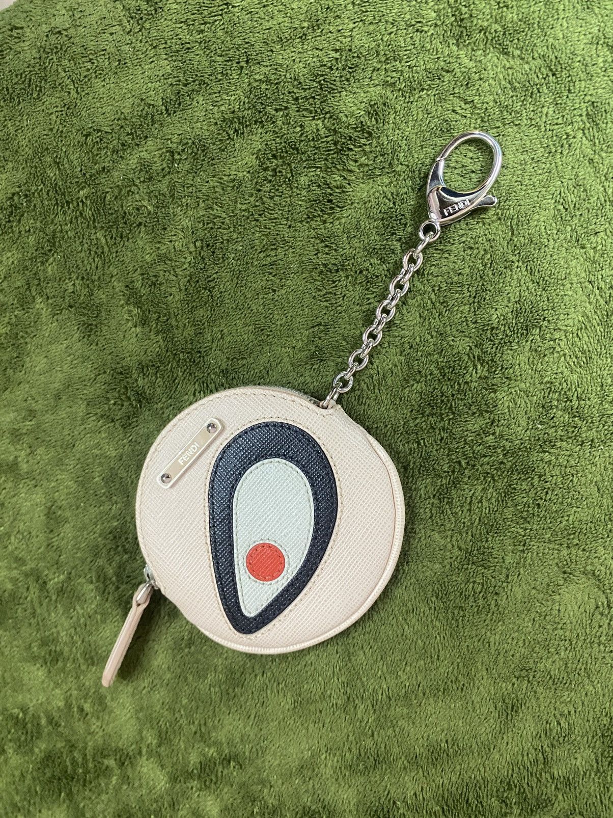 Designer × Fendi FENDI Monster Eye Round Coin Purse Keychain Leather Pink Size ONE SIZE - 1 Thumbnail