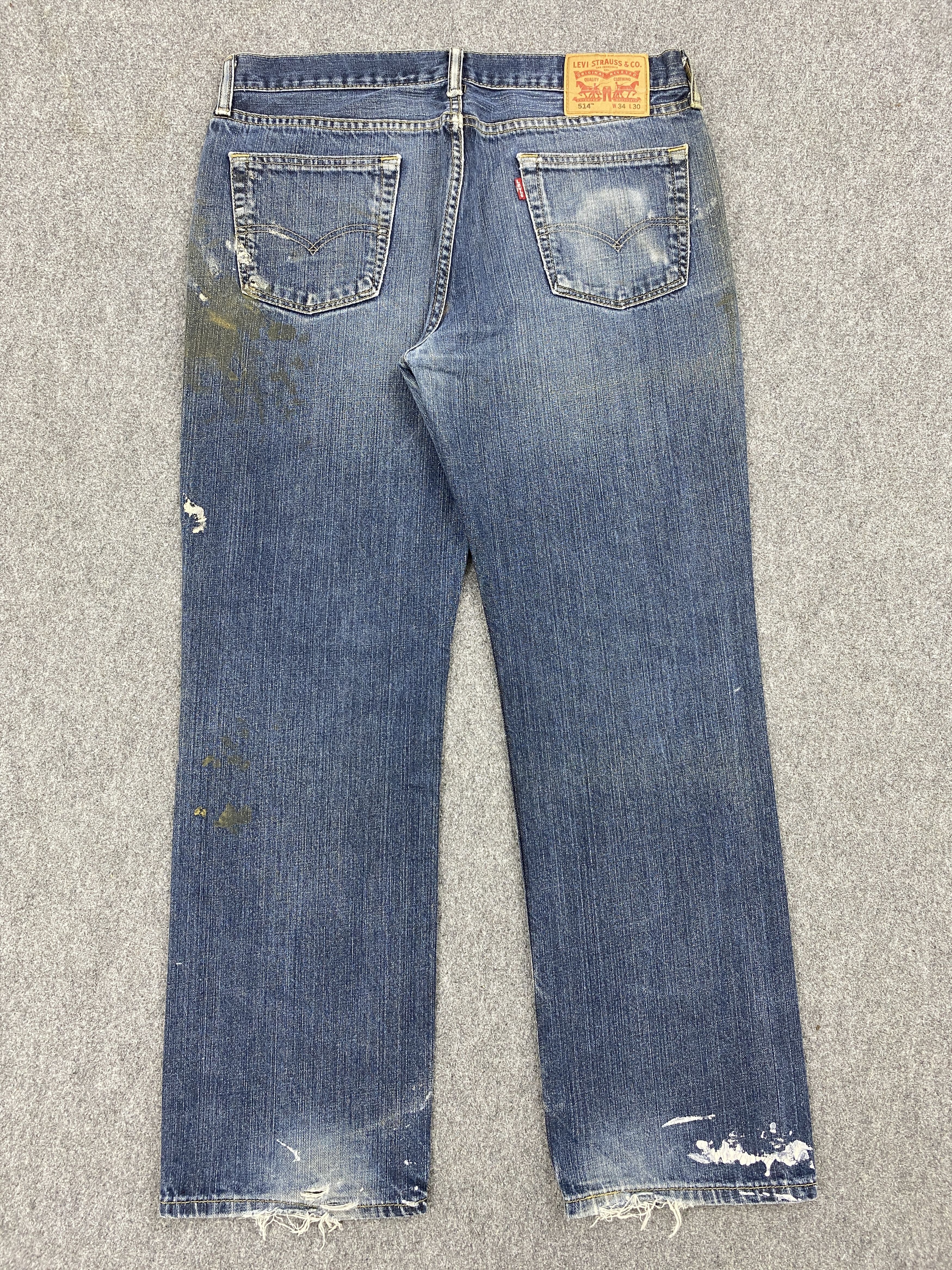 Levi's × Vintage Vintage Levis 514 Splatter Paint Jeans Size US 34 / EU 50 - 3 Thumbnail