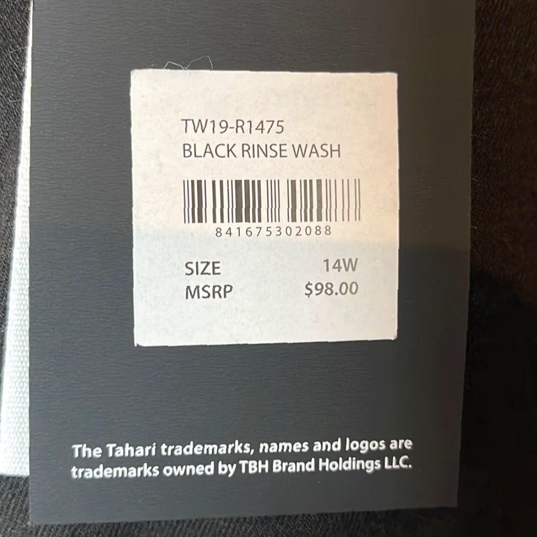 Vintage Tahari Women’s Black Mid Rise Skinny Jeans size 14W Jeans Women 14 Black Skinny 14W Size 36" / US 14 / IT 50 - 2 Thumbnail