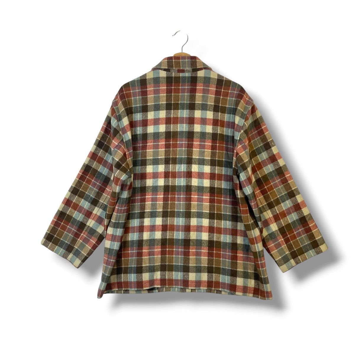 United Colors Of Benetton UNITED COLORS OF BENETTON PLAID WOOL DUFFLE JACKET Size US XL / EU 56 / 4 - 3 Thumbnail