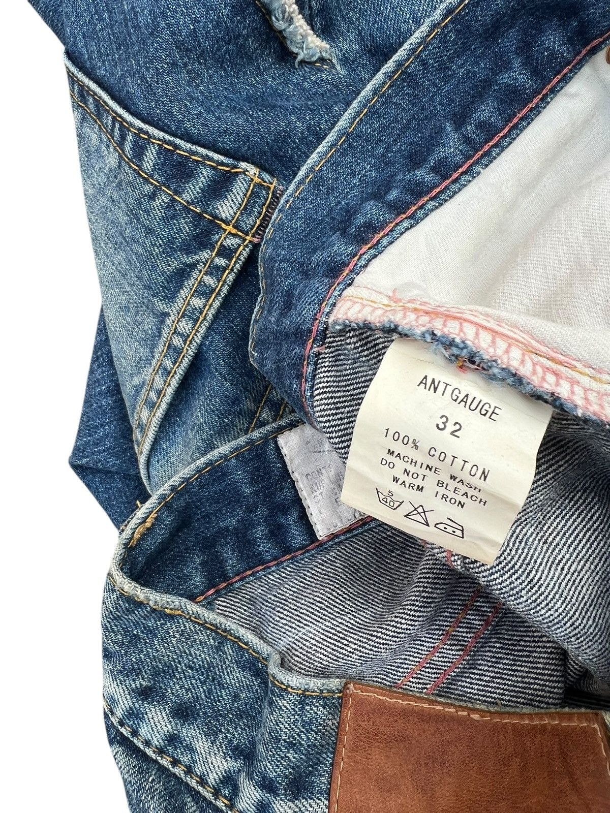 Vintage Vintage Antgauge Multiple Cut Raw Edge Mud Denim Jeans Size US 32 / EU 48 - 21 Thumbnail