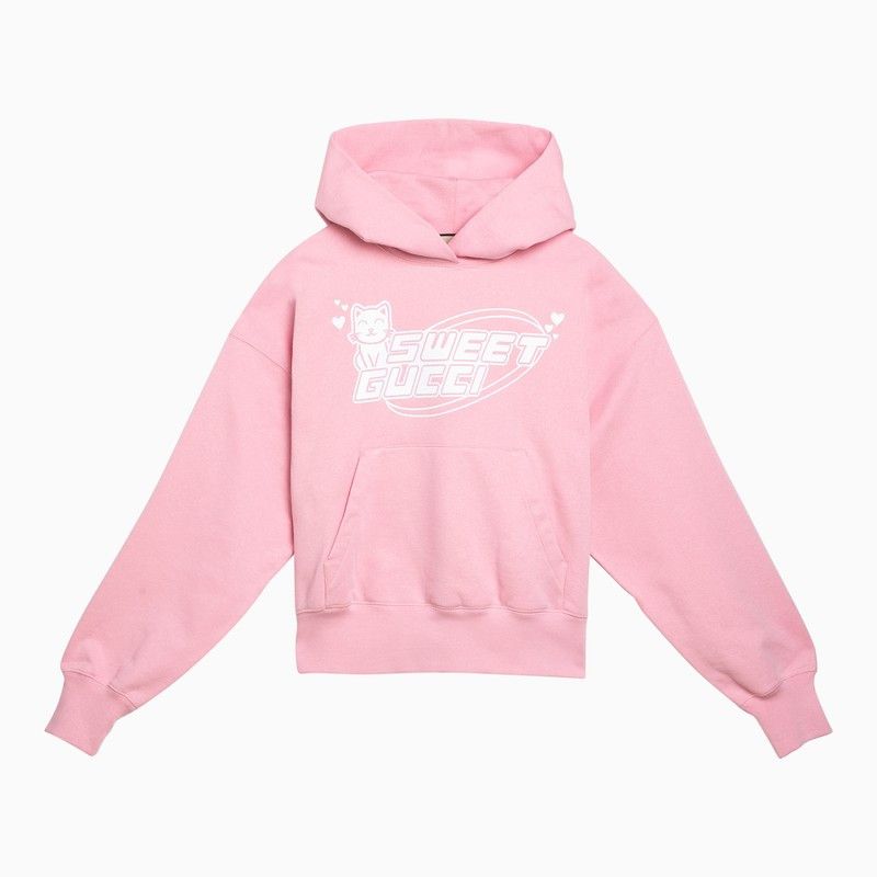 image of Gucci Pink Cotton Sweatshirt With Logo, Women's (Size Medium)