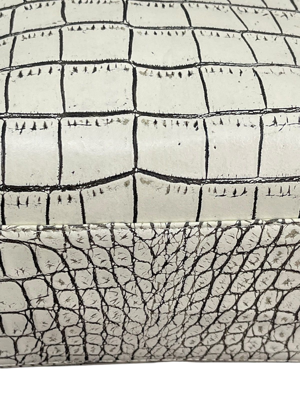 Genuine Leather Albino Crocodile Embossed Moda Principe Tote Bag 2🟩2 Size ONE SIZE - 7 Thumbnail