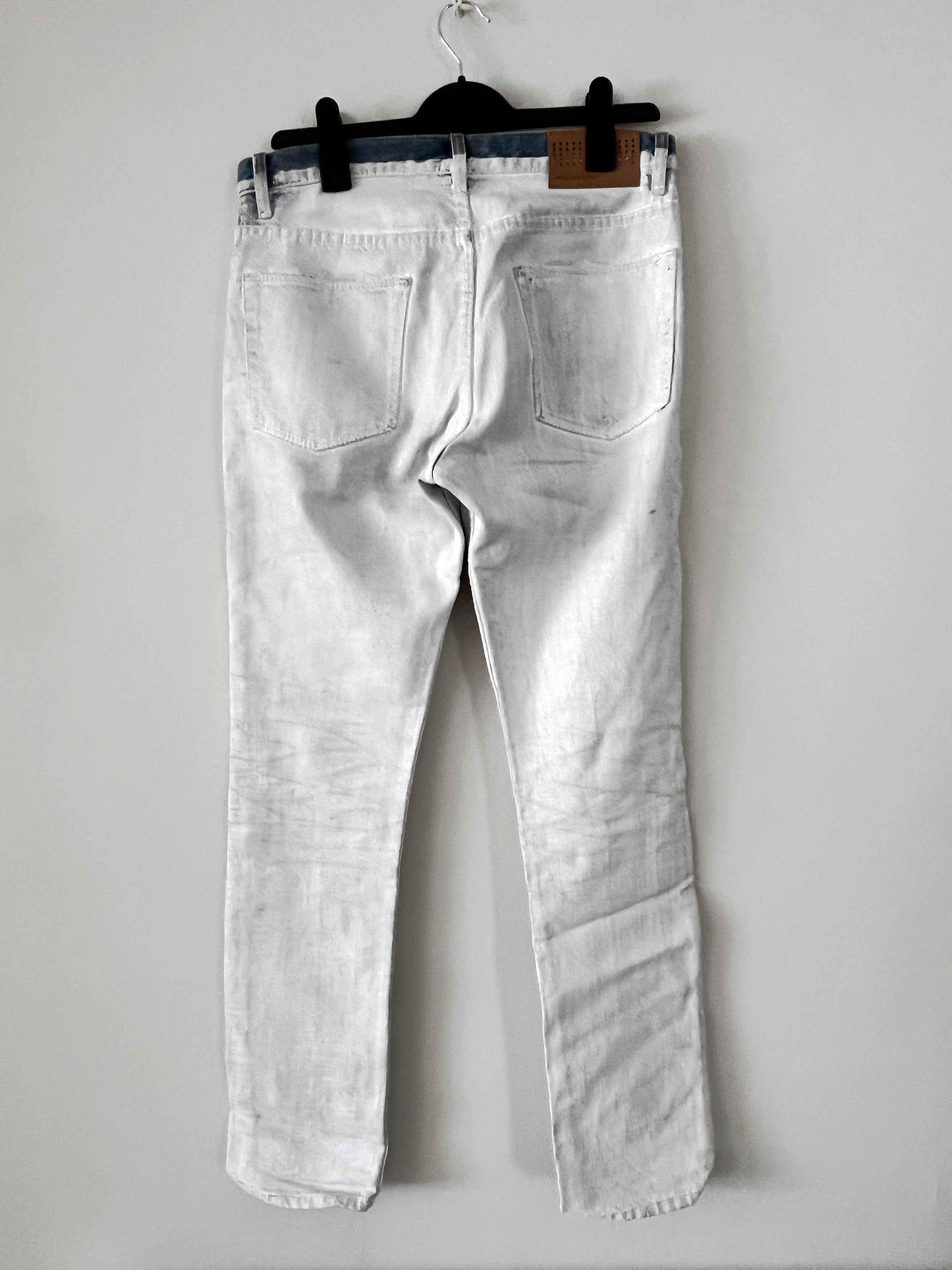 Dries Van Noten Dries Van Noten White Painted Denim Jeans Size US 30 / EU 46 - 5 Thumbnail