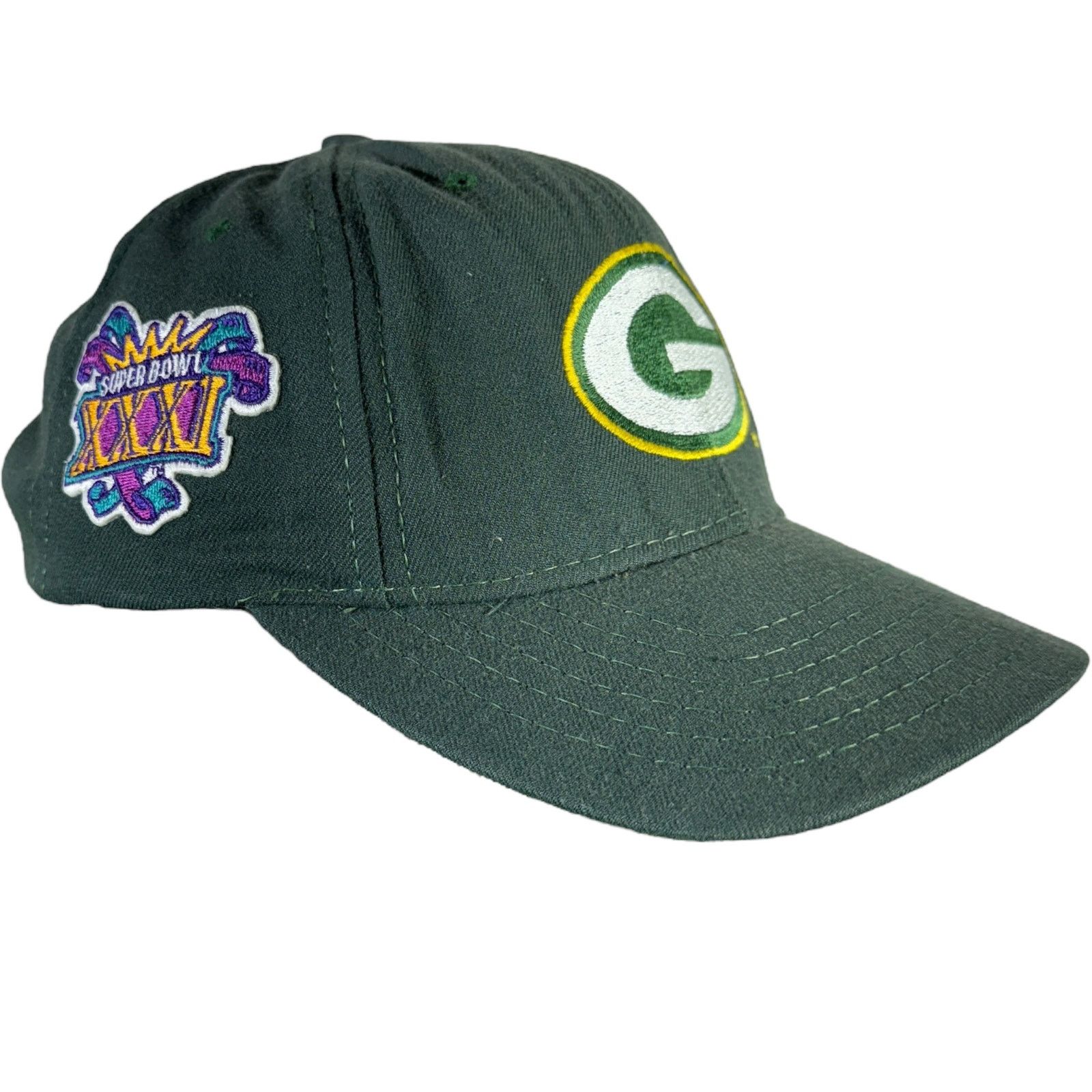 Vintage Vintage Green Bay Packers Super Bowl XXXI Snapback Hat Size ONE SIZE - 4 Thumbnail