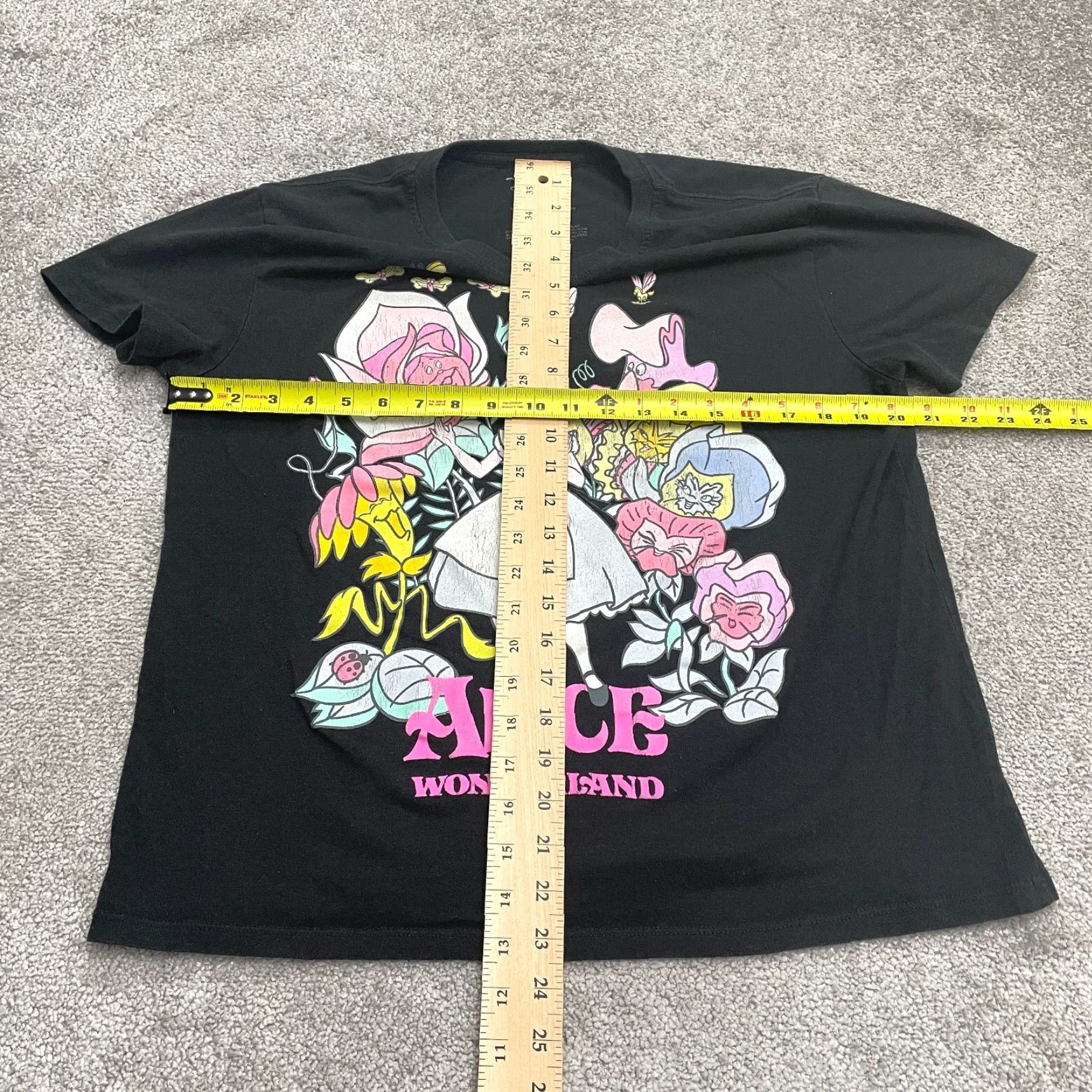 Disney Disney Alice In Wonderland Graphic T-Shirt Womens XL Black Crew Neck Casual Tee Size XL / US 12-14 / IT 48-50 - 6 Thumbnail