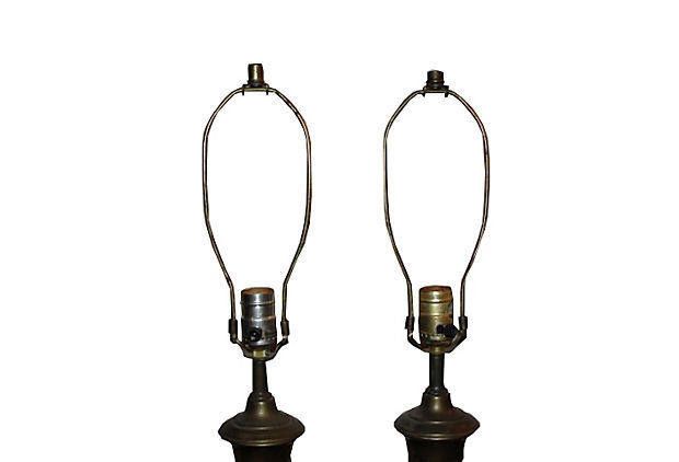 Designer Antiqued Brass Cut Out Lamps, Pair Size ONE SIZE - 4 Thumbnail