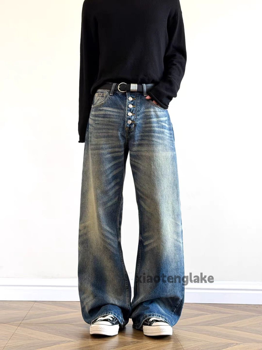 Jean zx distressed faded vintage loose baggy flared jeans Size US 32 / EU 48 - 8 Thumbnail
