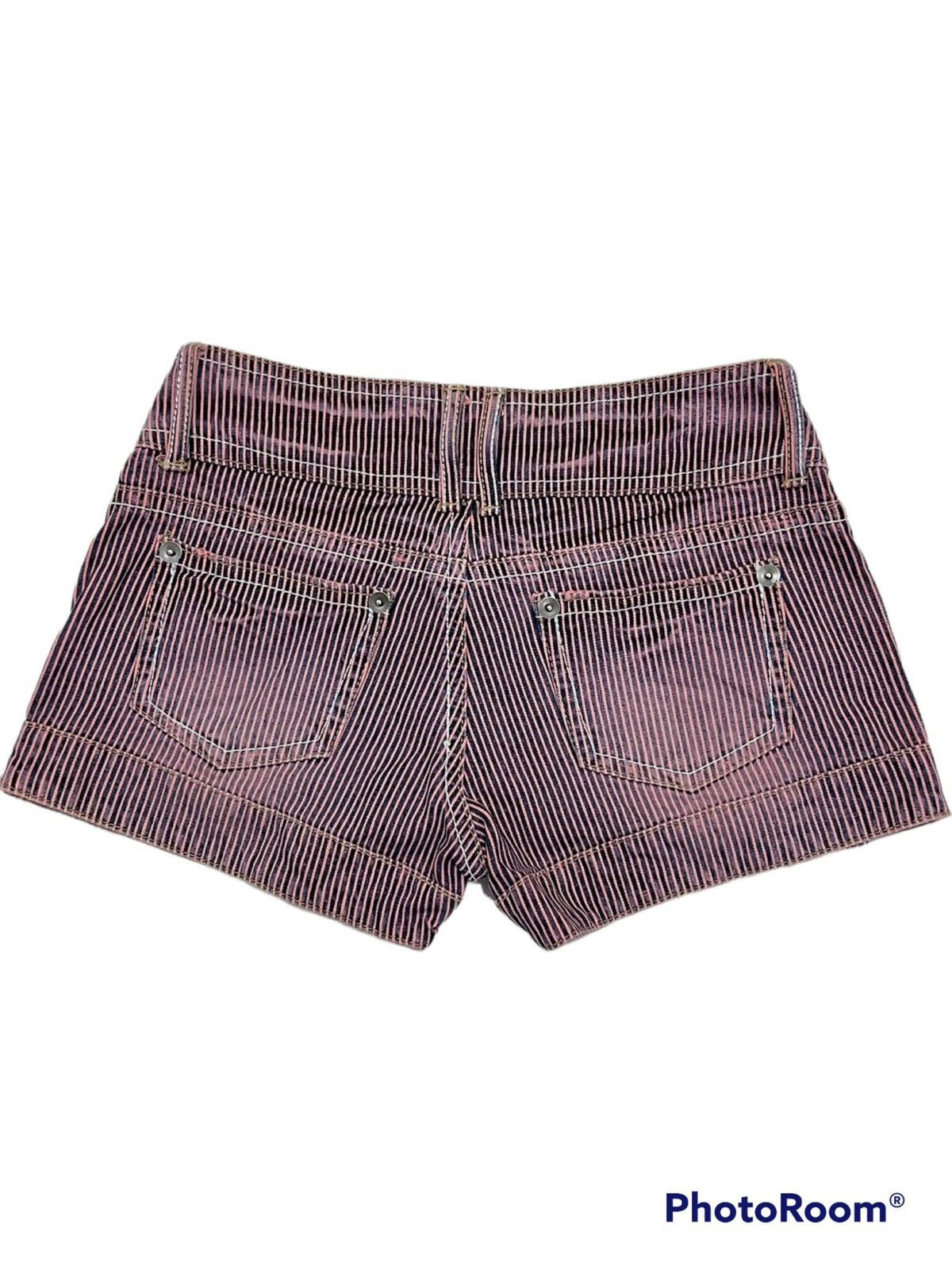 Japanese Brand Vintage Y2K pink stripe shorts 🎀💗 Size 28" / US 6 / IT 42 - 2 Thumbnail