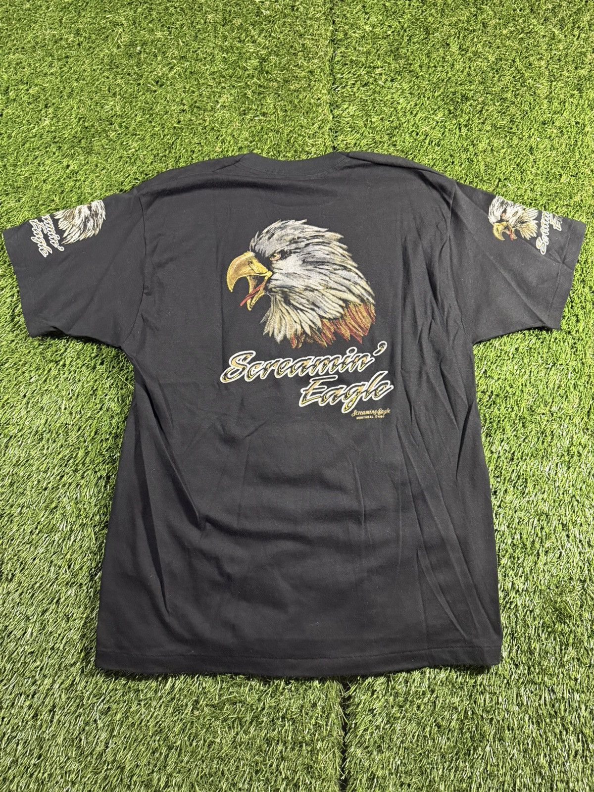 Vintage Vintage 90s Screaming Eagle Biker Motorcycle Graphic Tee Size US XL / EU 56 / 4 - 4 Thumbnail
