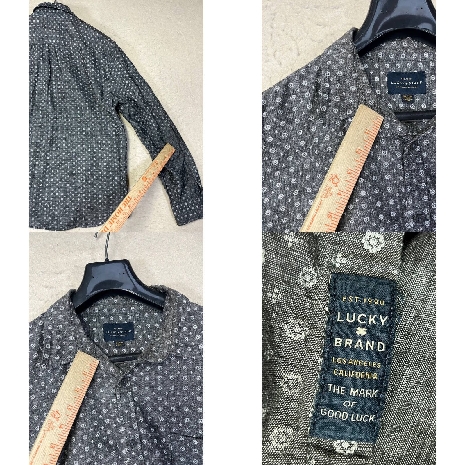 Lucky Brand Lucky Brand Shirt Dress Shirt Men XL Long Sleeve 100% Cotton Button Front Multicolor See Pics Size US XL / EU 56 / 4 - 8 Thumbnail