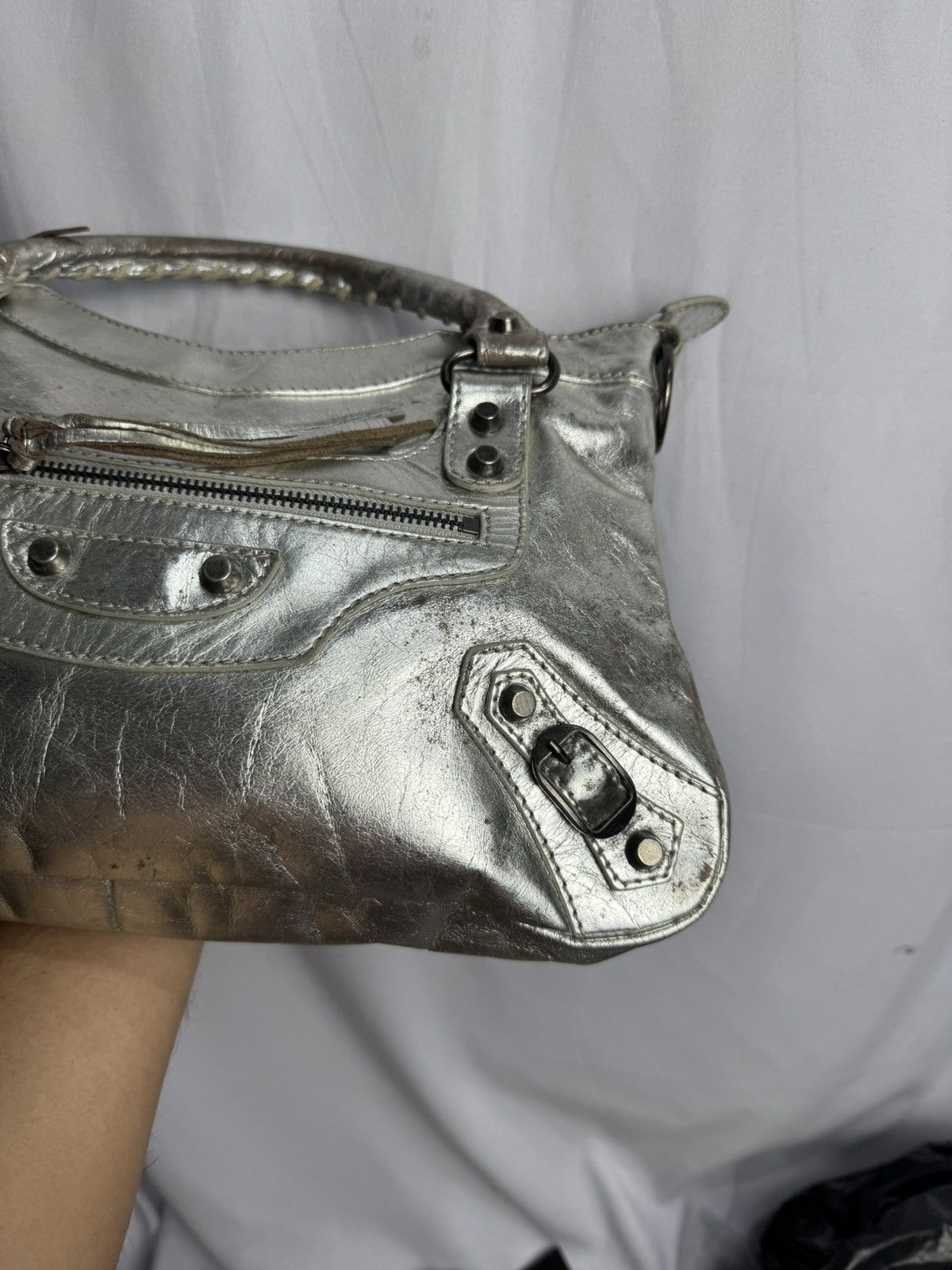 Vintage Leather Silver Bags City Size ONE SIZE - 9 Thumbnail