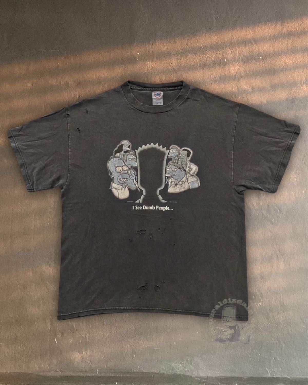 Vintage Y2K Bart Simpson Dumb People Sun Faded thrashed tee