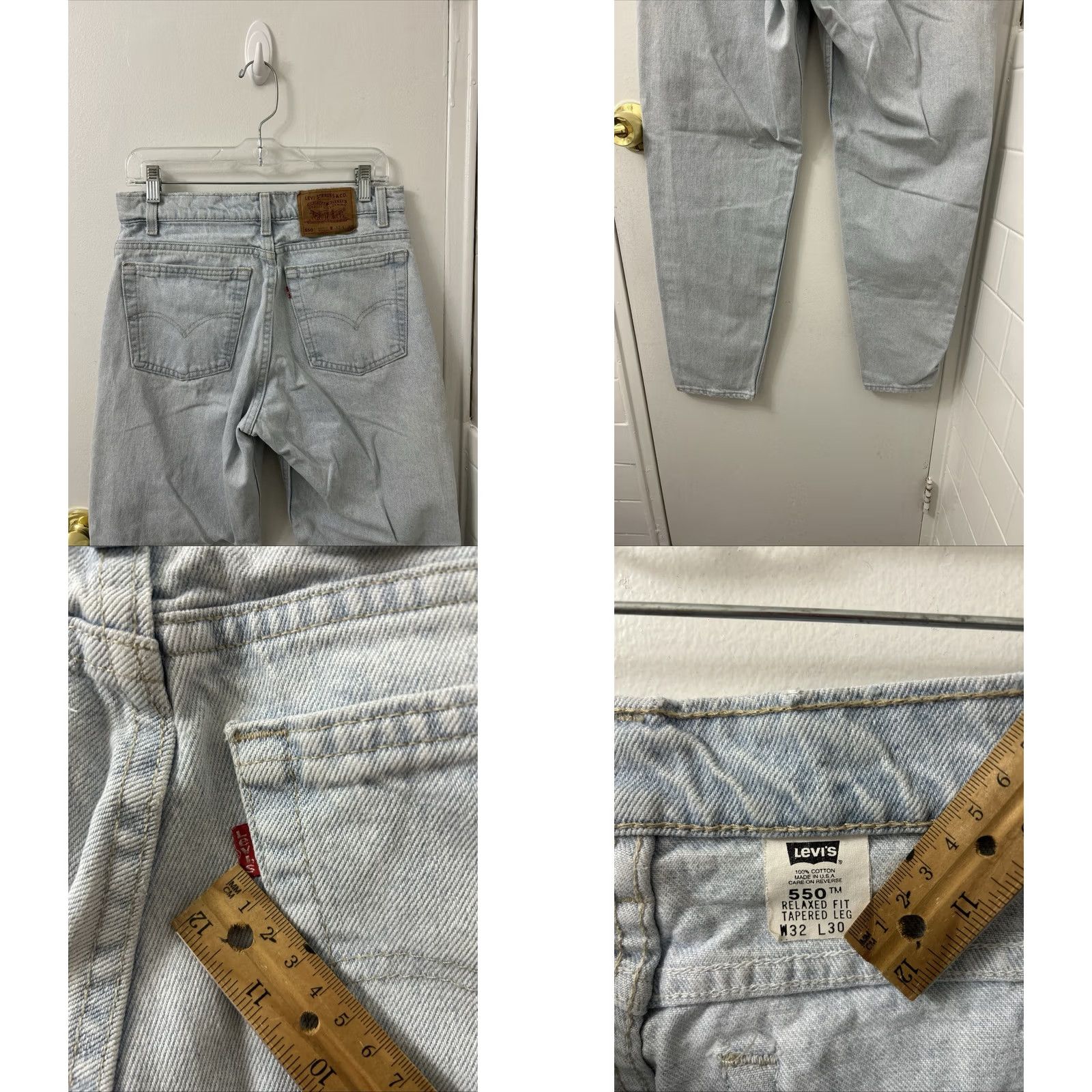 Levi's VINTAGE Levi's 550 Jeans Mens 32x30 Light Wash Relaxed Fit Denim Blue 5-Pocket Brand: Levi's Mens Size US 32 / EU 48 - 8 Thumbnail