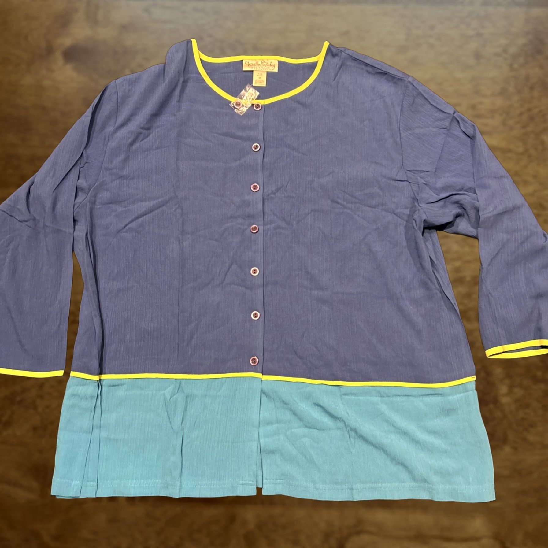 Diane von Furstenberg Diane von Furstenberg Color Authority Turquoise Button Down Shirt NWT 3XL Size XXL / US 16-18 / IT 52-54 - 1 Thumbnail