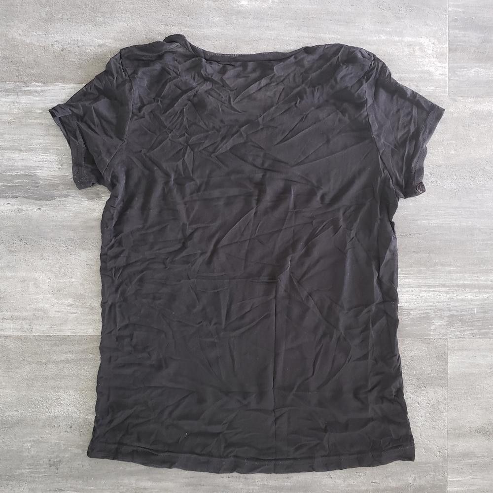 Designer Black Full Sheer Detailed Short Sleeve Size S / US 4 / IT 40 - 2 Thumbnail