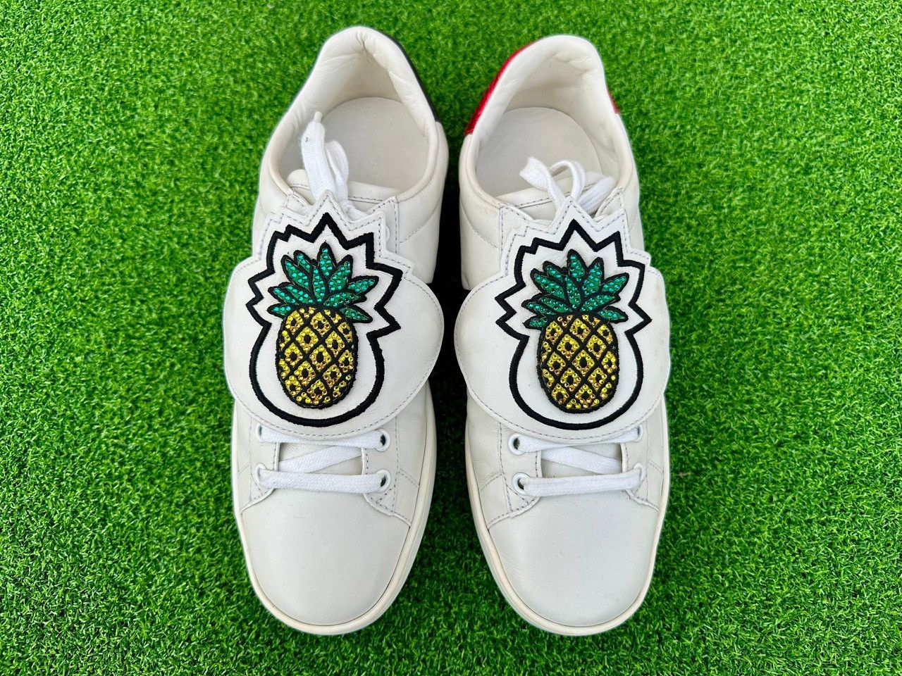 Gucci Authentic Gucci New Ace Vintage Web Crystal Pineapple Size US 8 / IT 38 - 2 Thumbnail