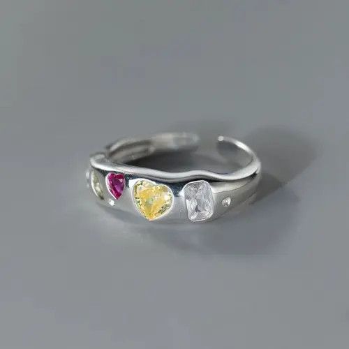 Jewelry Multicolor Stone Adjustable Ring Size ONE SIZE - 4 Thumbnail