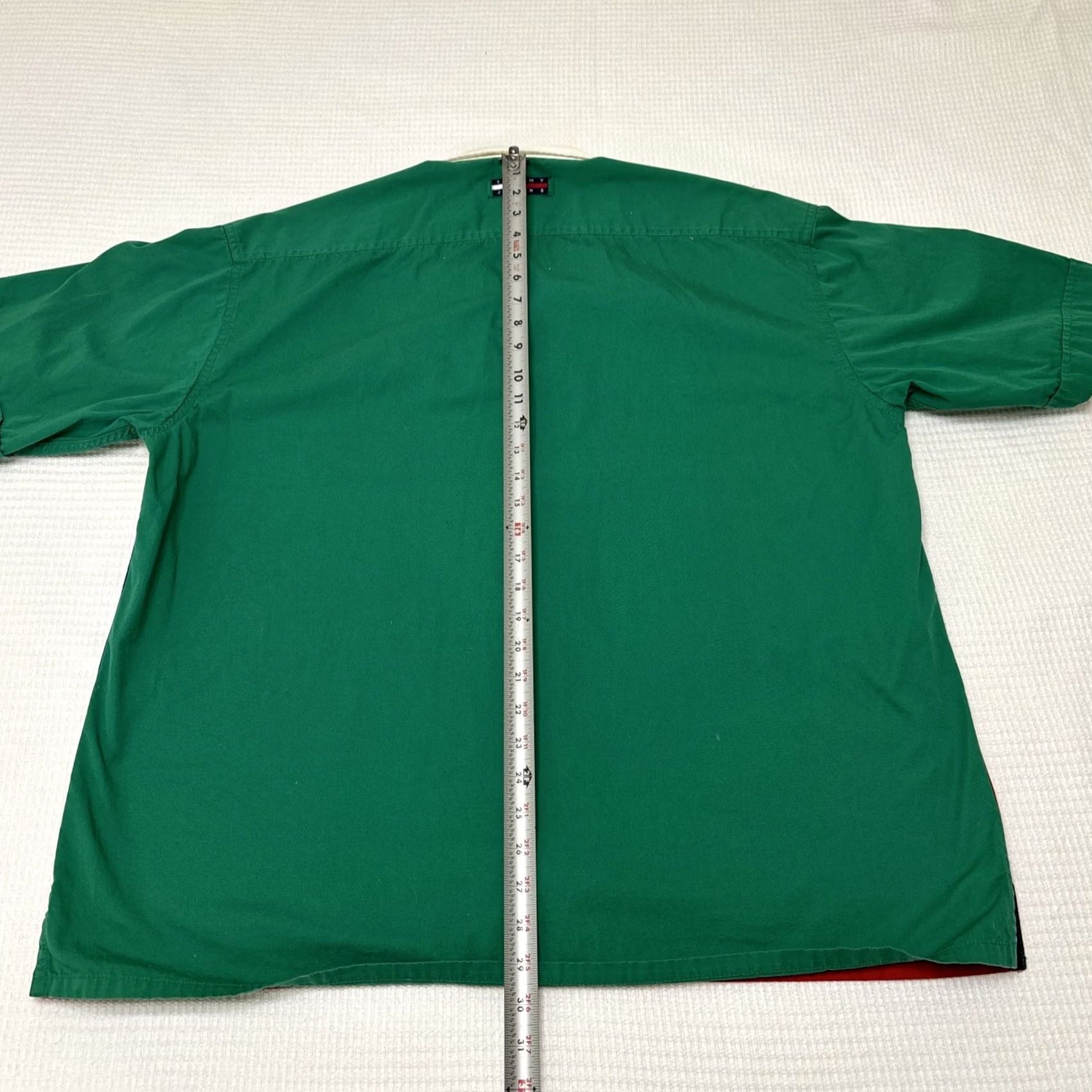 Spell VINTAGE Tommy Jeans Shirt Full-Zip Striped Spell Out Flag Patch XL Men Red Blue Yellow Green Black 90s Hilfiger Hip Hop Size US XL / EU 56 / 4 - 7 Thumbnail
