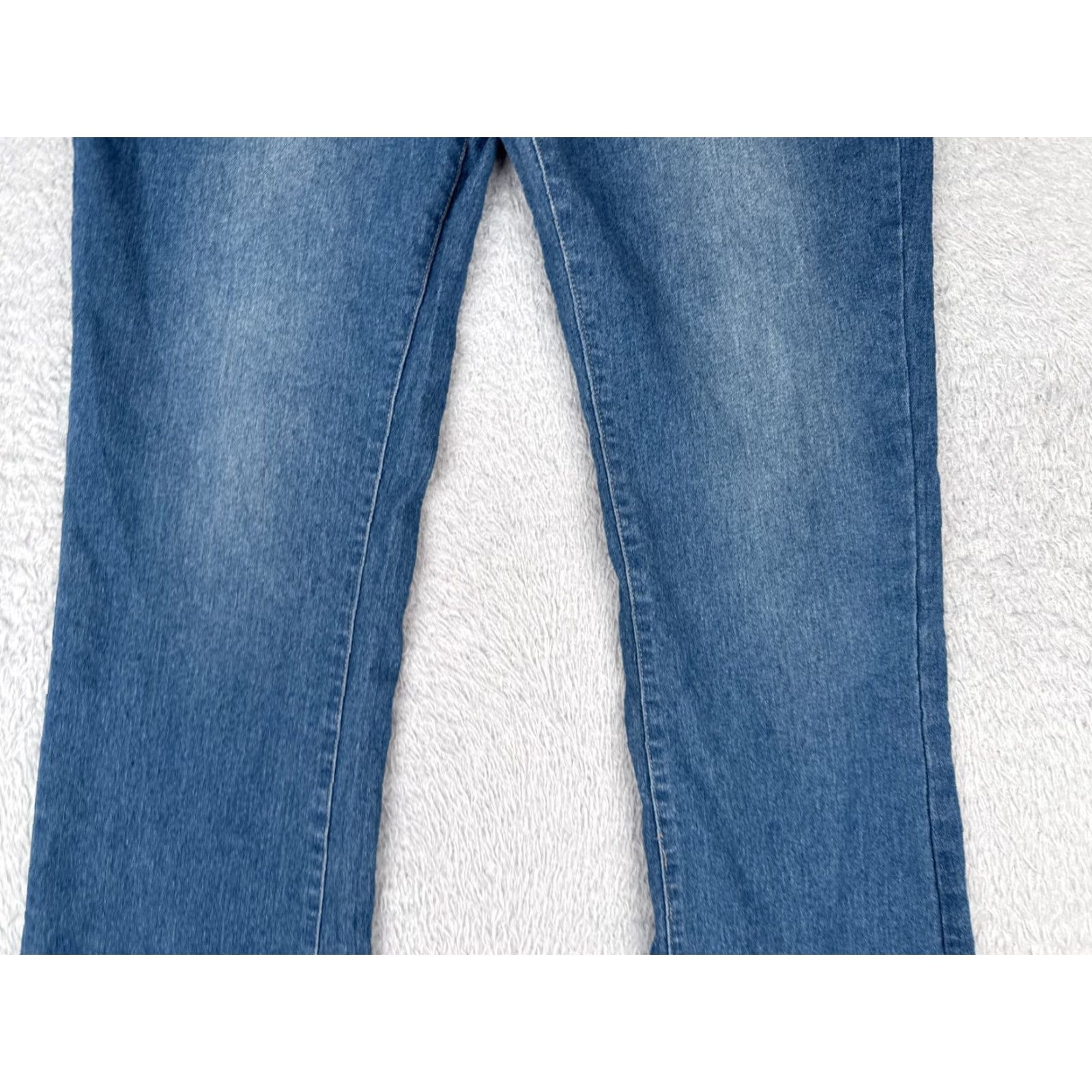 Vintage Unbranded Jeans Women 25 Blue Denim Bootcut High Rise Cotton Zip Fly Whiskers 25x27 Size 42" / US 20 - 3 Thumbnail