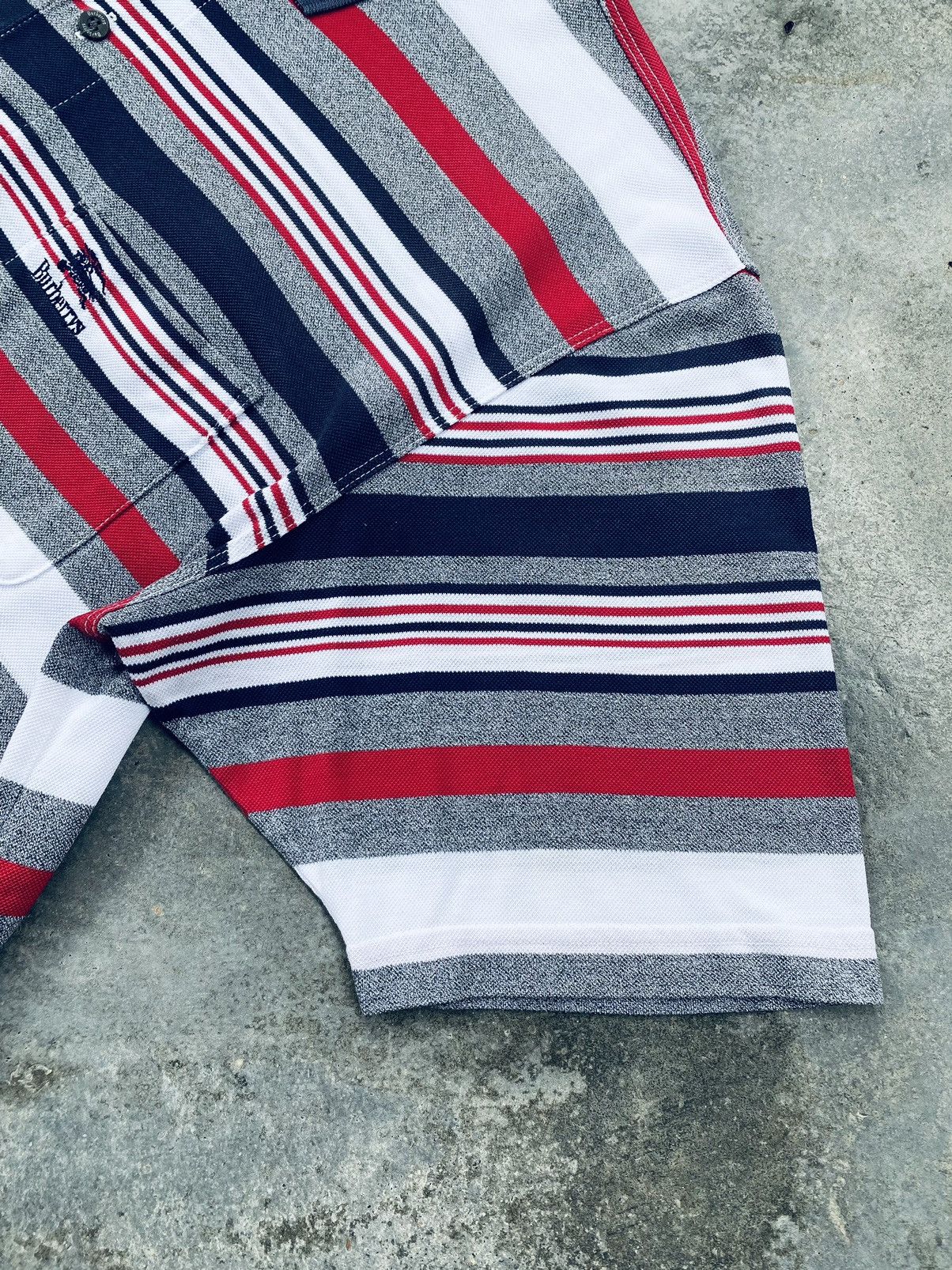 Burberry Vintage 90s Burberry Striped Polo Tees Size US L / EU 52-54 / 3 - 12 Thumbnail