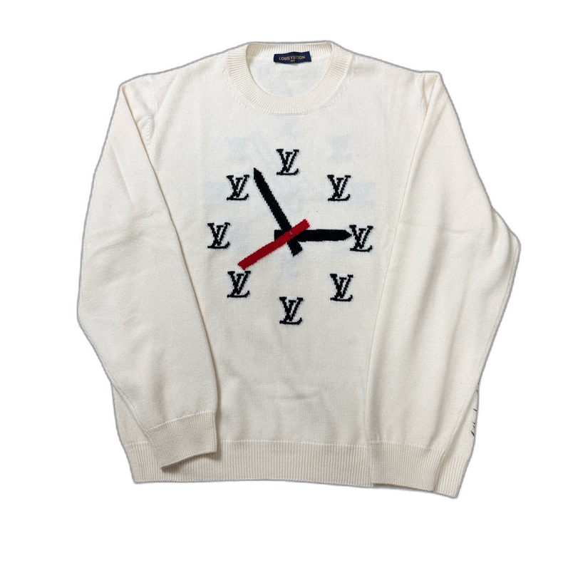 Louis Vuitton Cream Clock Pattern Sweater-2508