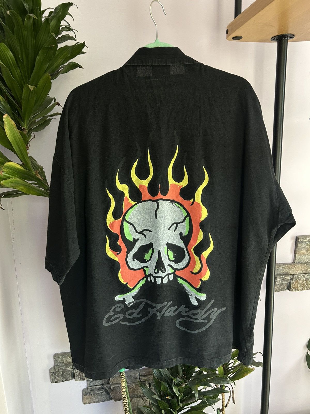 Ed Hardy Ed Hardy Christian Audigier Skull-flames Button Up Shirt Size US L / EU 52-54 / 3 - 7 Thumbnail