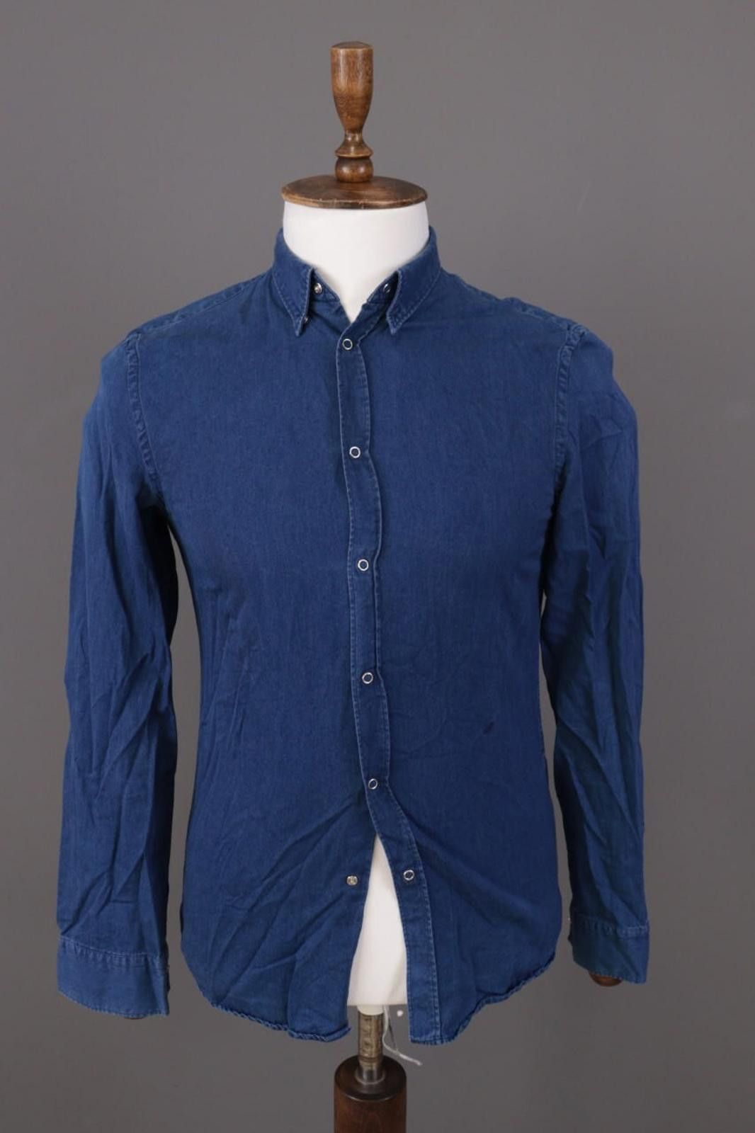 Acne Studios Acne Blue Denim Long Sleeve Snap Down Shirt Size 46 S Size US M / EU 48-50 / 2 - 1 Thumbnail