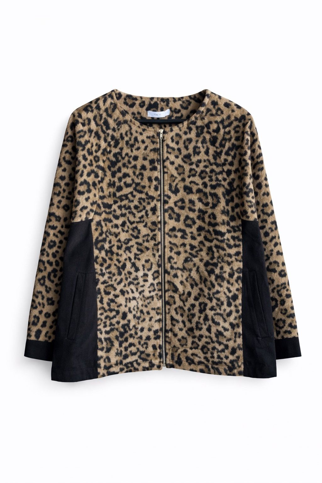 Japanese Brand Silent Worth Leopard Print Wool Blend Zip Jacket Women Size M / US 6-8 / IT 42-44 - 1 Thumbnail