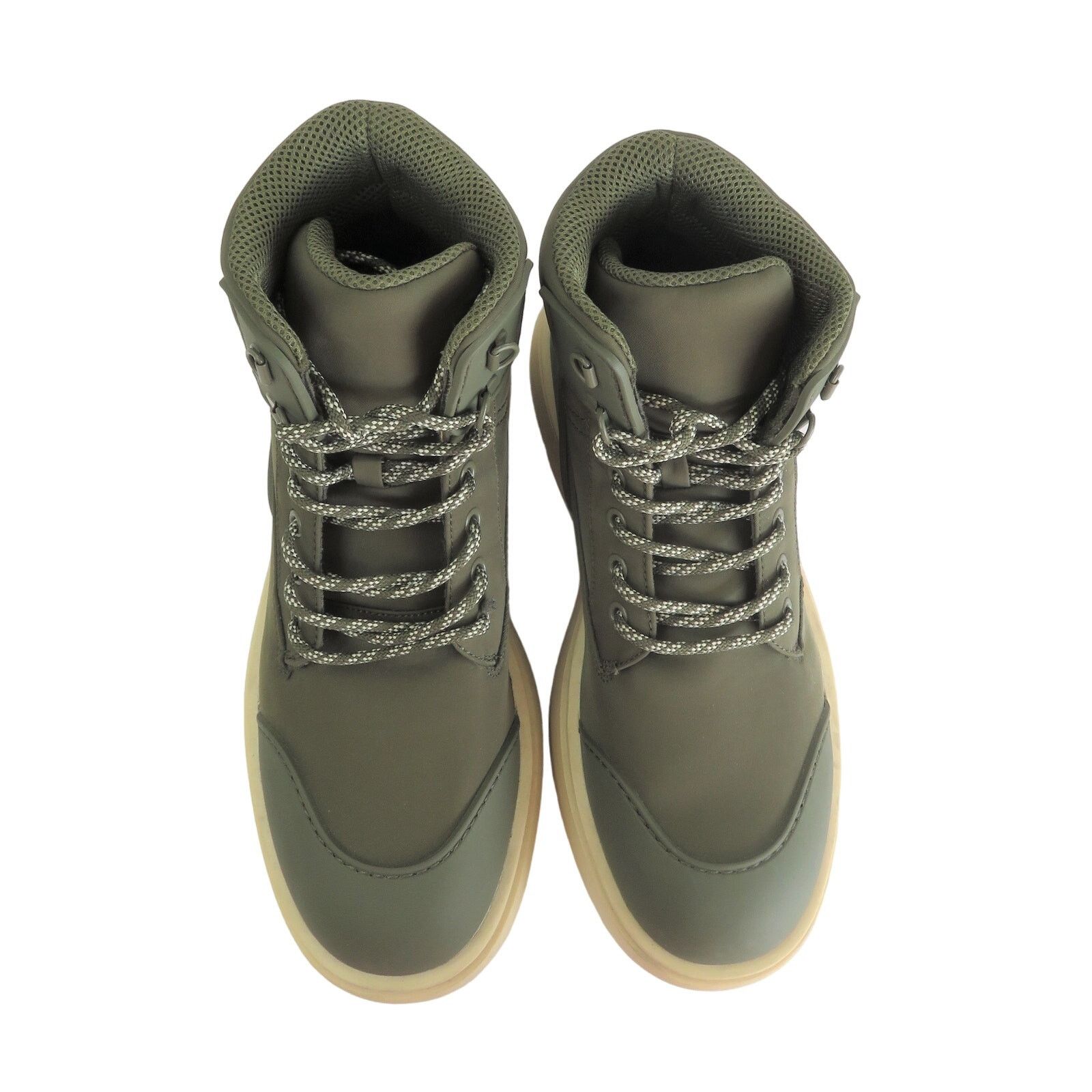 Zara New ZARA Green Faux Leather Lace Up Combat Boots Women 10 Size US 10 / IT 40 - 5 Thumbnail