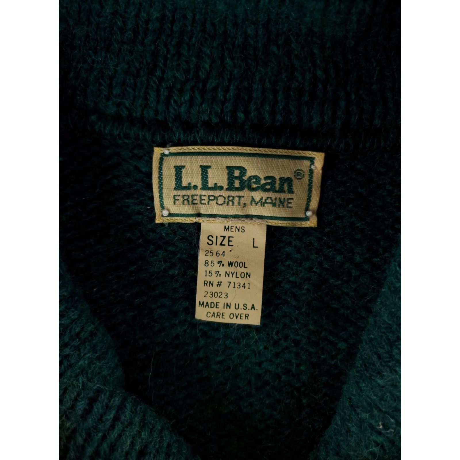 Vintage VINTAGE LL Bean Sweater Shawl Collar Wool Nylon Blend Made USA Green Mens L 90s Size US L / EU 52-54 / 3 - 2 Thumbnail