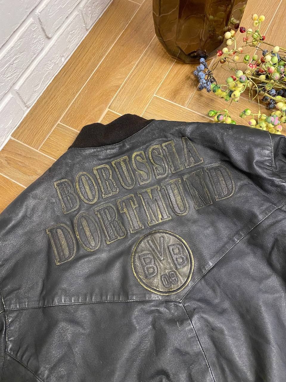 Vintage Rare Vintage Borussia Mönchengladbach Leather Bomber 90s Size US L / EU 52-54 / 3 - 5 Thumbnail